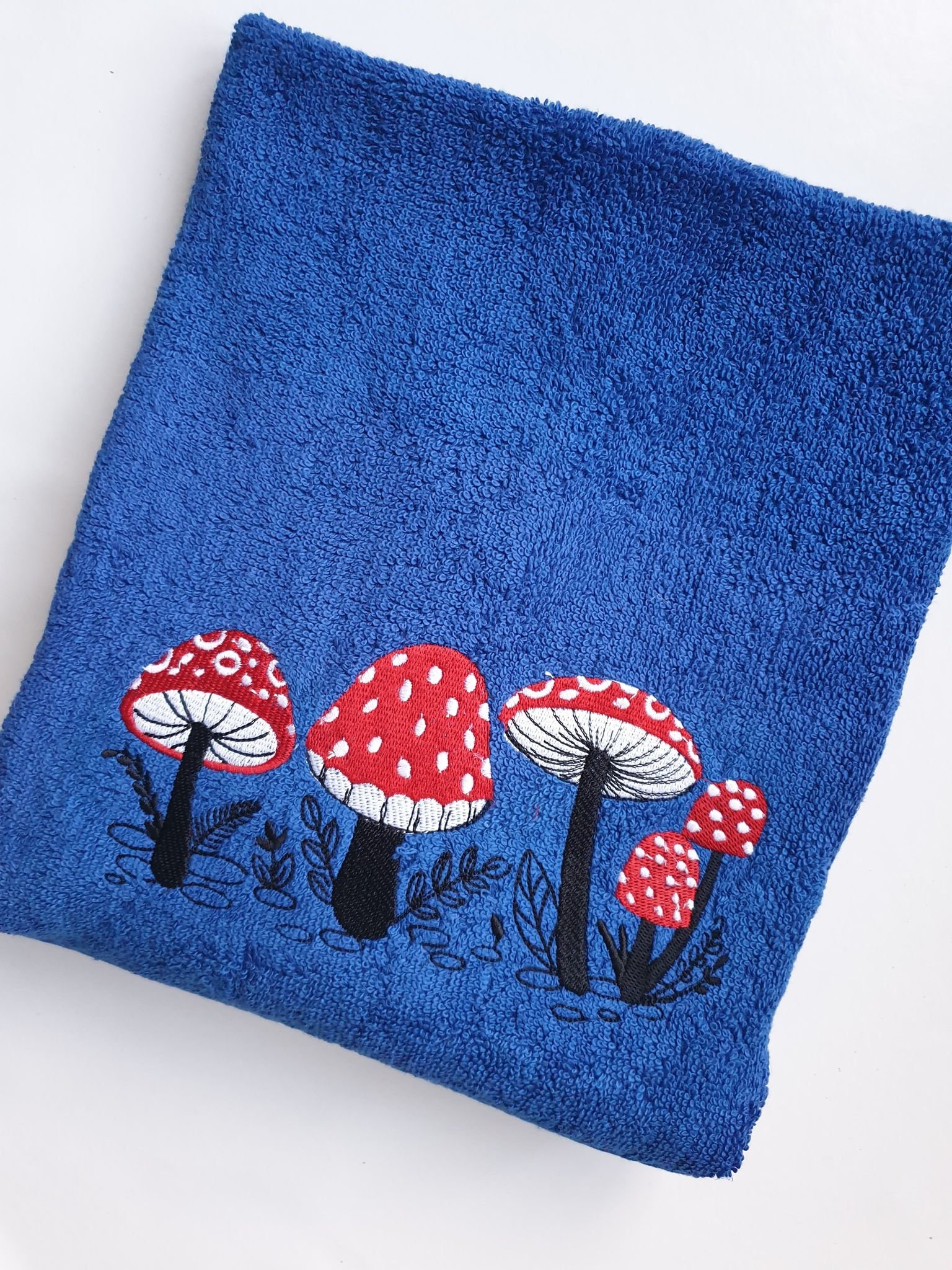 Natural Embroidered Mushroom Kitchen Towel - World Market