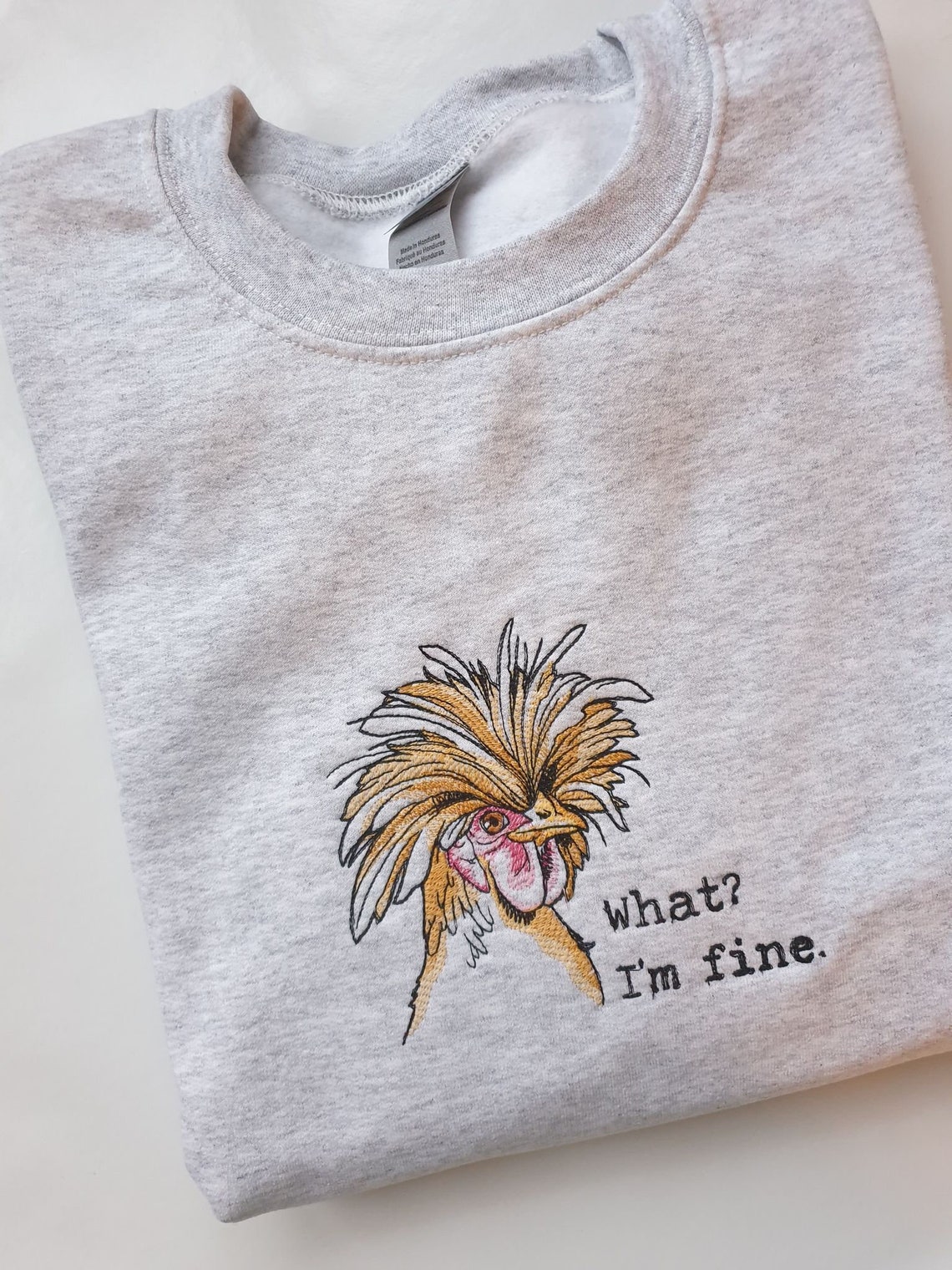 Embroidered Sweater Embroidered Jumper Fine Chicken Jumper Etsy