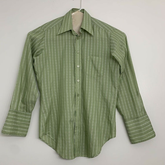Vintage 60s 70s Sears Best PERMA-PREST Green Fren… - image 1
