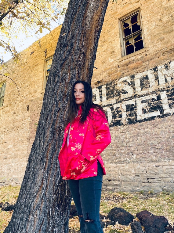 Hot Pink Satin Brocade Jacket