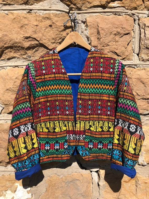Rainbow Embroidered Cropped Jacket