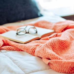Velvet Knit Throw Blanket: Cottagecore Indie Decor (55” x 66”)