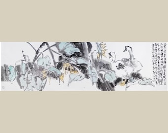 中国画 古山翁 落款 掛軸 パンダ Z2 掛軸 掛け軸-吉祥双鶏図/打田洋美 干支の縁起開運画掛軸（小さめ