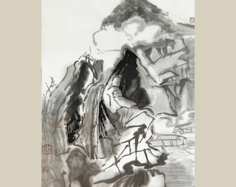 パンダの絵 / オリジナルの中国の筆水墨画 / 中国美術 / 中国