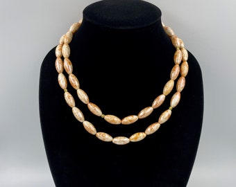 Collier de déclaration blanc ivoire, collier de perles en or ivoire, collier chunky, collier de déclaration multi-brins, collier beige, fait main |13