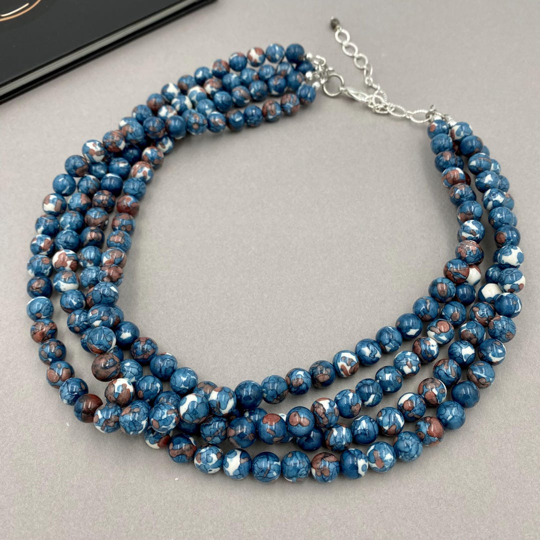 Karmelia Dark Blue Jade Necklace main image 0
