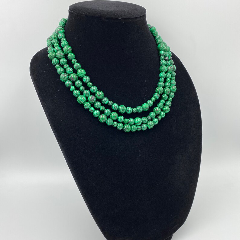 Green Malachite Necklace Green Necklace Green Beaded - Etsy
