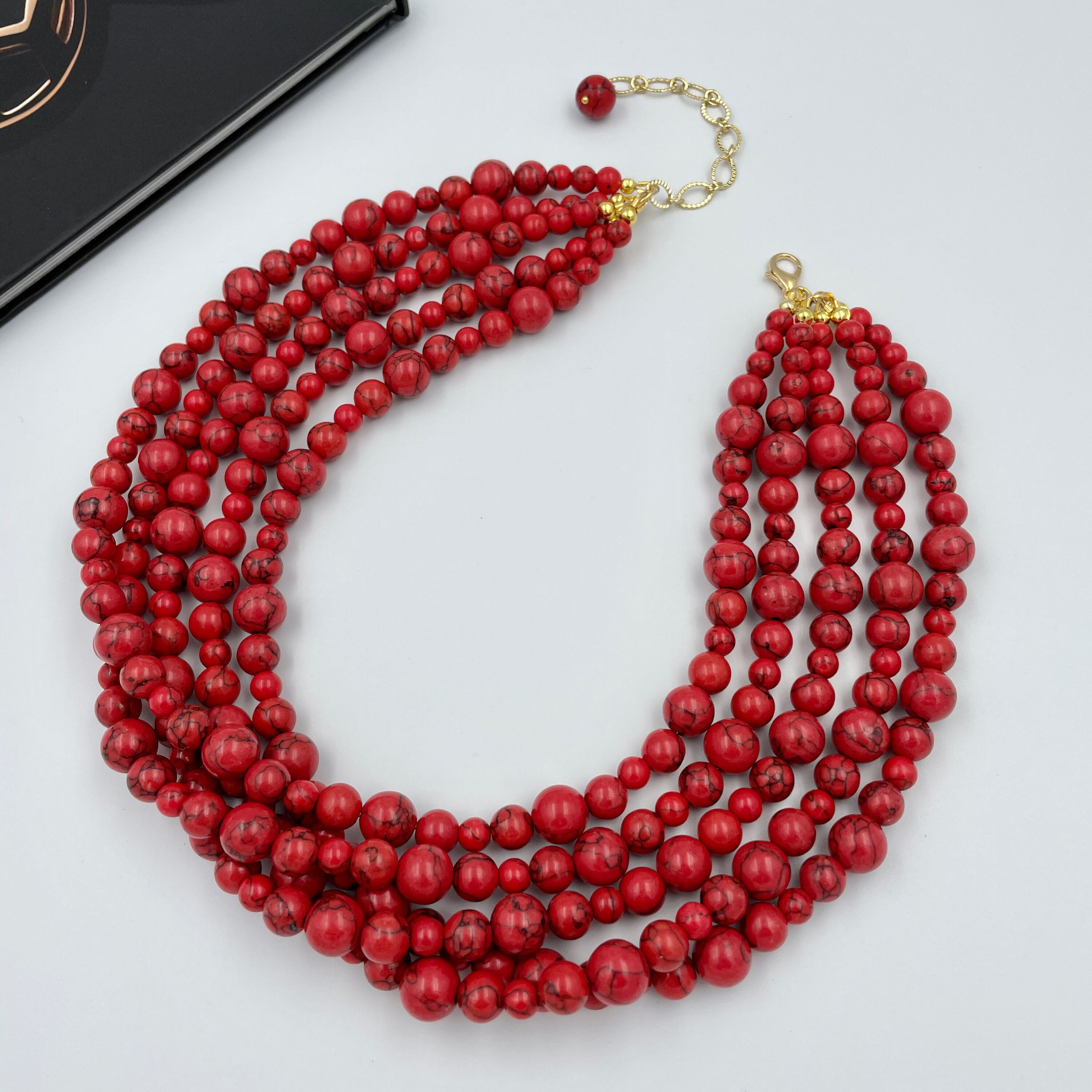 chunky red necklace