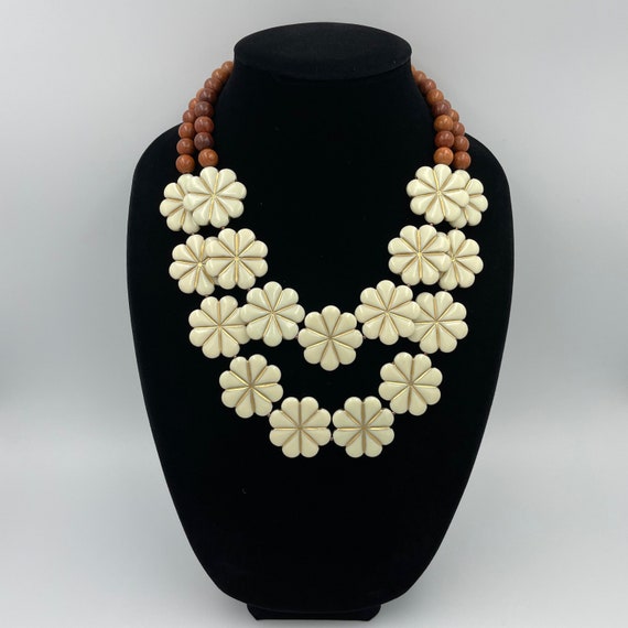 Festive Black & Gold Floral Statement Necklace – www.pipabella.com