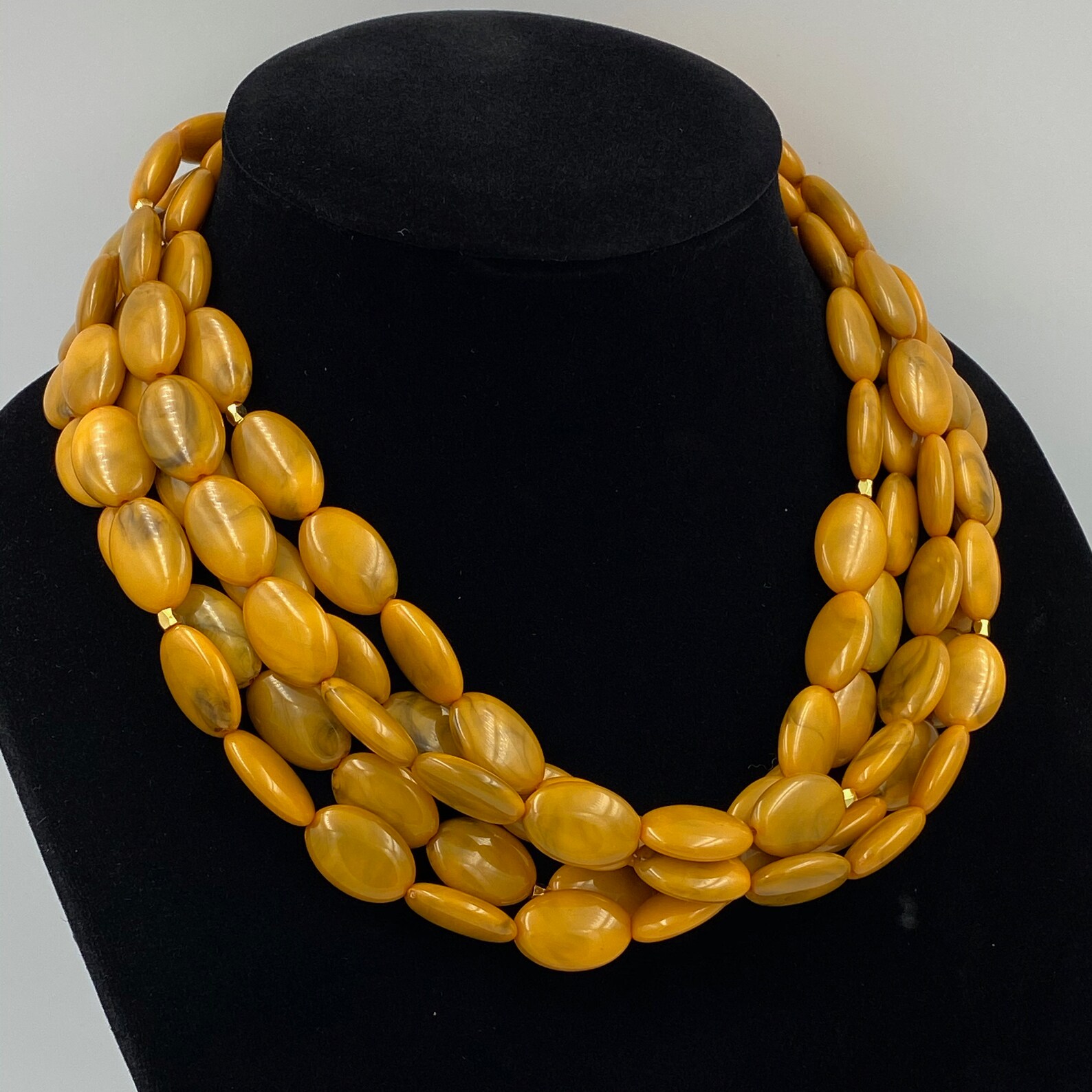 Mustard Yellow Chunky Necklace Fall Necklace Yellow Etsy