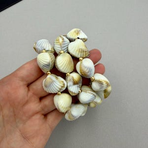 Shell Stretch Bracelet, Beach Coastal Bracelet, Stackable Shell Jewelry, Summer Bracelet, Gift for Her