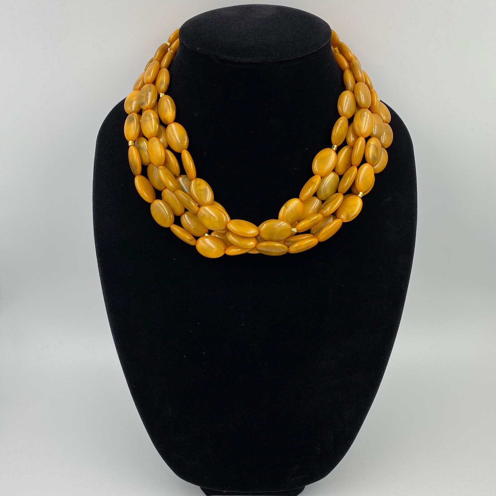 Mustard Yellow Chunky Necklace Fall Necklace Yellow Etsy