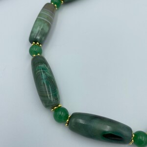 Green Agate Statement Necklace, Agate Necklace, Natural Agate Bead Necklace, Bold Necklace, Green Agate Jewelry, Handmade Jewelry 6 image 5