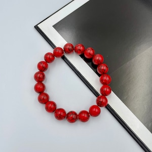 Turquoise Stretch Bracelets, Red Stretch Bracelet, Turquoise Beaded Bracelet, Gemstone Jewelry, Gift for Her |10