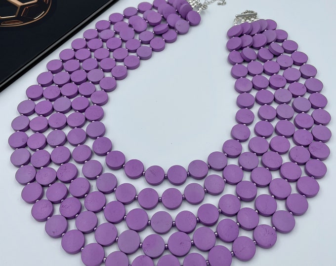 PREORDER Oakland Necklace in Purple Posie main image 1