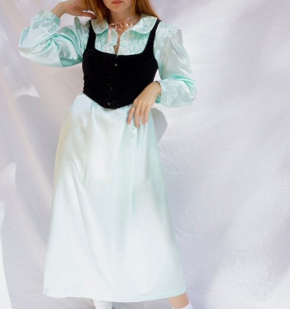 70s Aqua Nightgown - image 1