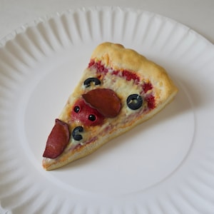 Polymer clay pizza creature sculpture