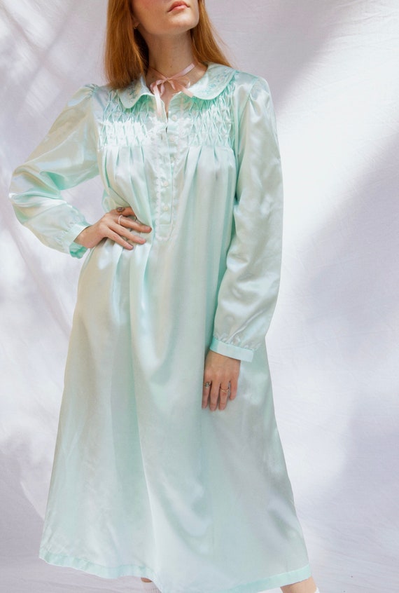 70s Aqua Nightgown - image 3