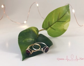 January Birthstone - Garnet or Siam - Swarovski Crystals - Handmade Ring - Birthday Gift - Gold or Silver - Gifts for Sisters-Small Gift