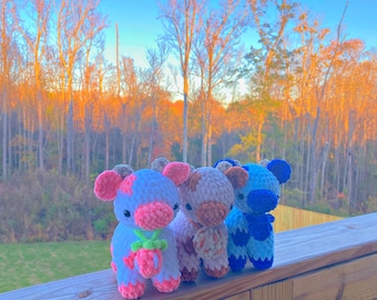 Crochet Cow Stuffed Plushie Amigurumi Stuffed Animal