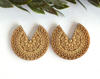 Wood Lily Pad Mandala Earring Blank, Finding Jewelry Supplies for Makers