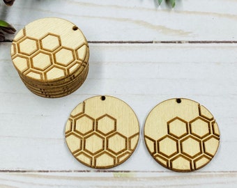 Honeycomb Hexagon Wood Earring Blanks: DIY Jewelry Supplies