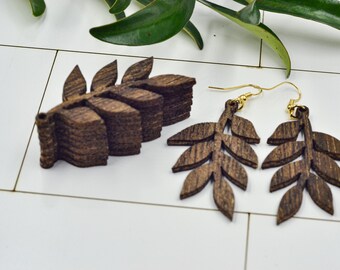 Leaf Wood Earring Blank, Wood Jewelry Making Supplies Leaf Findings, Wholesale