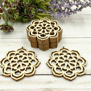 Wood Mandala Earring Blanks,  Supplies for Jewelry Makers, Boho Earring Blanks, Earring Components Findings