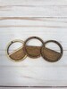 Circle Wood Bezel Dangle Drop Earring Wooden Inset Tray 