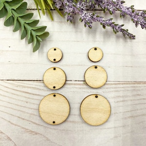 Geometric Circle Earring Connectors Natural Wood Blanks Supplies for Jewelry Makers