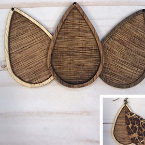 Teardrop Frame Bezel, Wood Earring Blanks, Free Matching SVG for  Inlay Insert