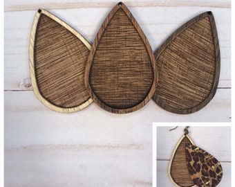 Teardrop Frame Bezel, Wood Earring Blanks, Free Matching SVG for  Inlay Insert