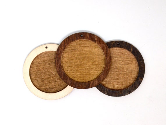 5pairs Resin Wood Pendants Geometric Wooden Vintage Dangle Charms