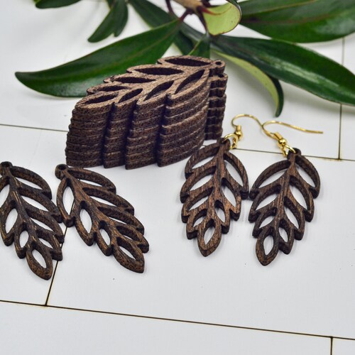 Bulk Wood Earring Blanks Cutout Leaf Wholesale Earring Etsy