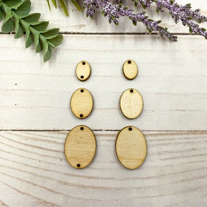 Geometric Oval Earring Connectors Natural Wood Blanks Supplies for Jewelry Makers
