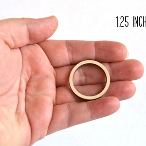 1.25 inch Thin Wood Circle / Hoop Connector / DIY Wood Earring Findings, Earring Parts Jewelry Making Supply