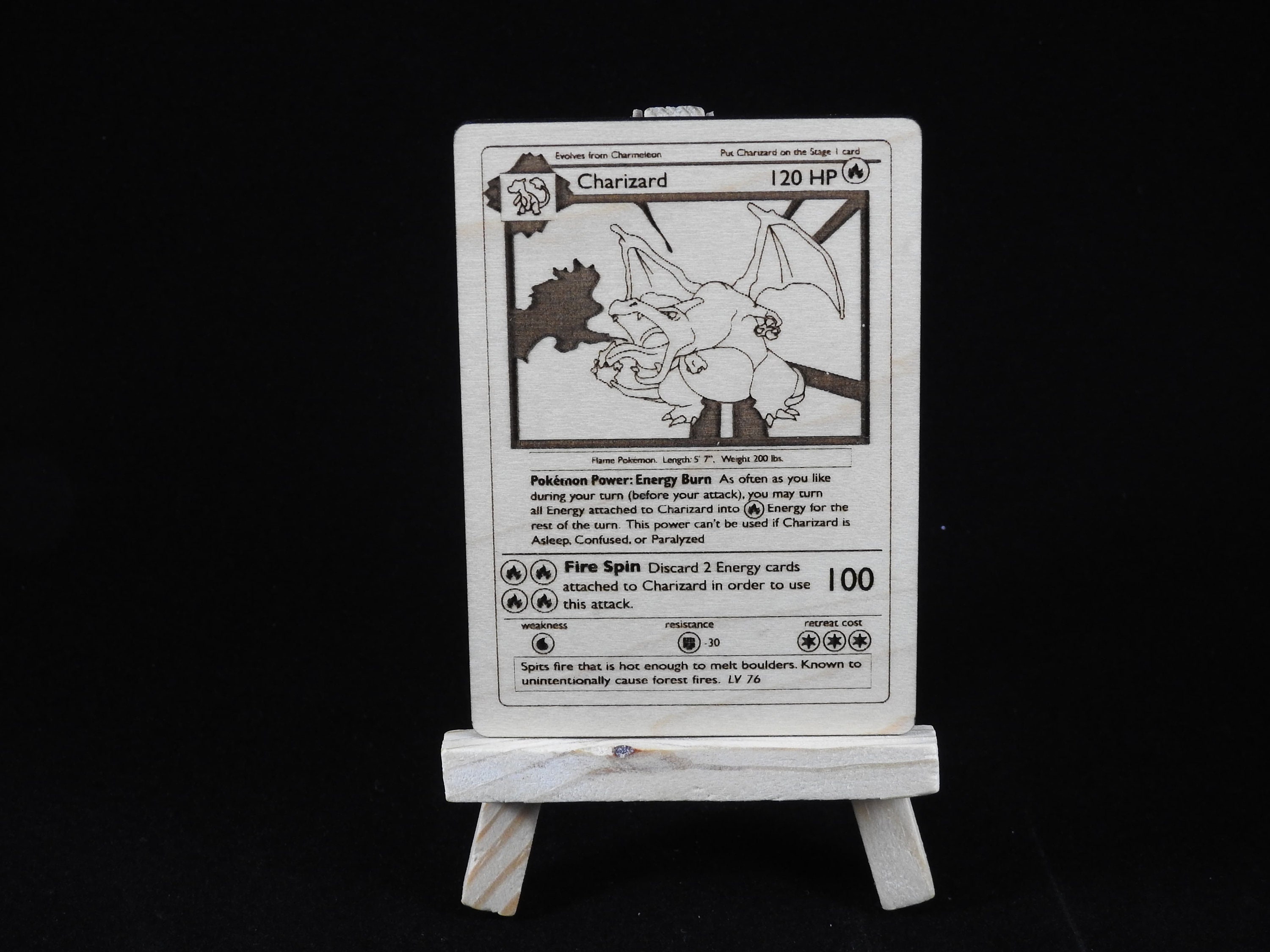 Pokemon Charizard Laser Etched Card Free Shipping Etsy
