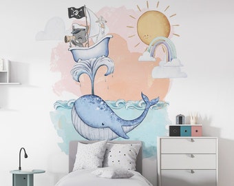 Friends L-XXL / Sea / Ocean / Animals / Cloud / Rainbow / Whale / Wall stickers / Decals / Self-adhesive / Eco-Friendly