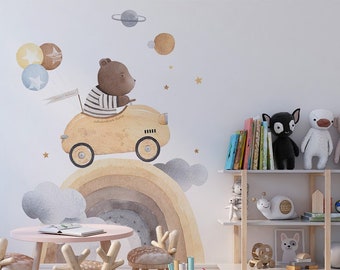 Bear L-XL / Animals / Auto / Car / Vehicle / Rainbow / Clouds / Balloons / Planets / Wall stickers / Decals / Self-adhesive / Eco-Friendly