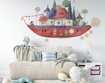 Ship L-XL / Adventure / Castle / Wall stickers / Decals / Self-adhesive / Eco-Friendly