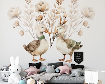 Goose / Bird / Flower / Wall stickers / Decals / Self-adhesive / Eco-Friendly