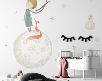 Little prince / Fox / Rose / Planets / Stars / Decals / Self-adhesive / Eco-Friendly