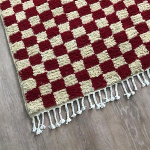 Morrocan Berber wool checkered area rug!