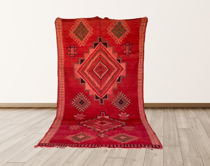 6x12 ft rug, large Moroccan rug, Moroccan tribal red rug!