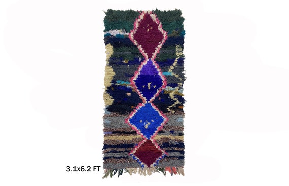 Vintage Berber Wool Rug 6x9: Handmade Moroccan Abstract Boho Rug