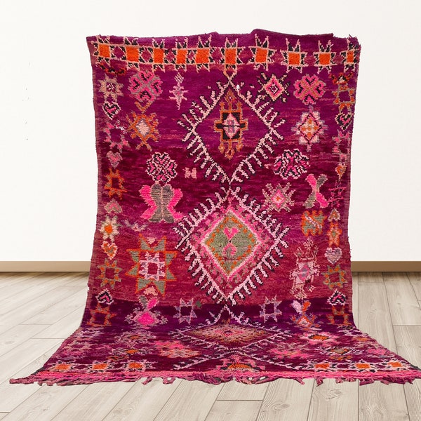 6x10 ft colorful vintage large Purple rug,