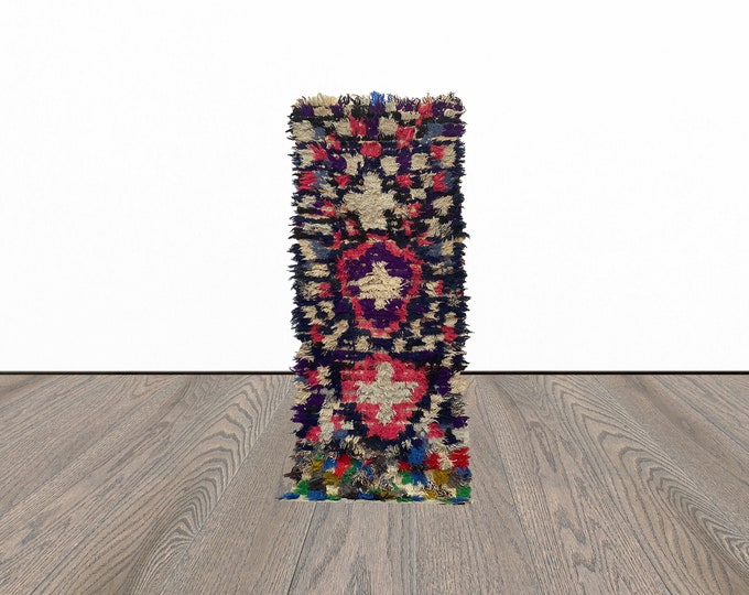 Small runner rug, 2x5 feet colorful runner rug, vintage runner rug, beautiful hallway runner rug.