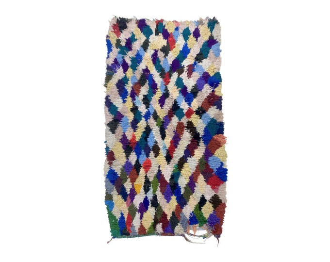 vintage Moroccan Runner Rug – 3x6 Berber Runner.