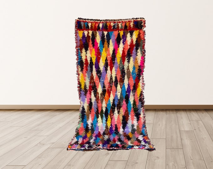 4x8 ft Moroccan colorful woven rug , Moroccan area rug!