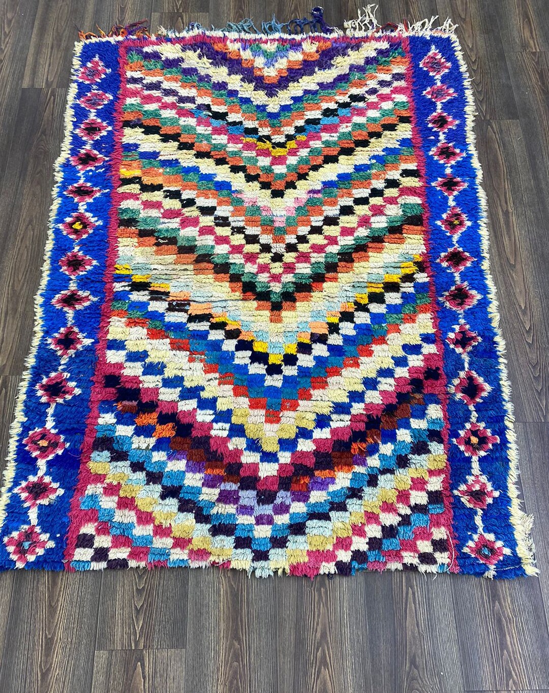 4.3x5.6 Feet Moroccan Vintage Small Rug, Vintage Moroccan Berber Rug